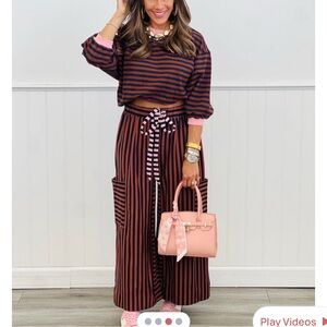 NWT Walker Rose Striped Pants